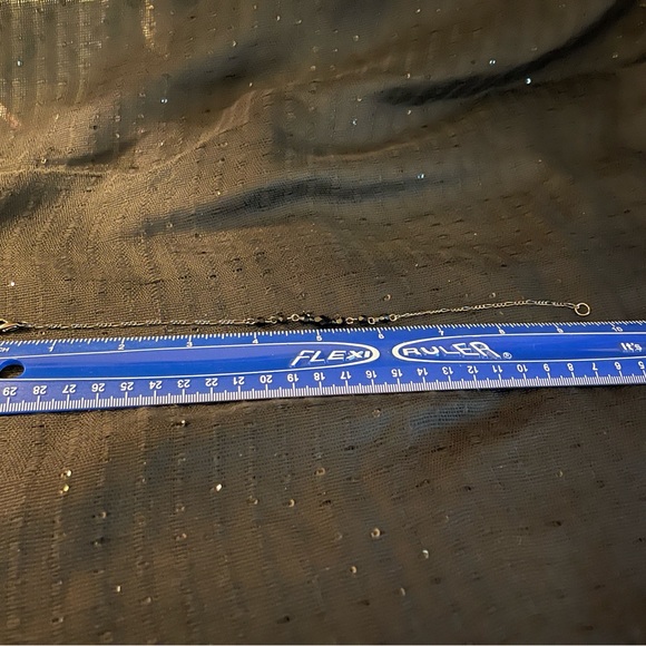 Silver Anklet with Black Crystals - Picture 3 of 3